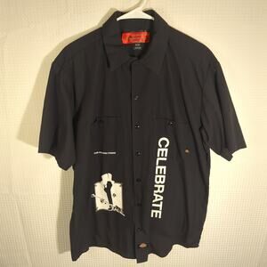 Dickies x Holiday Brand Large Work Shirt Men Black Graphic Short Sleeve New York